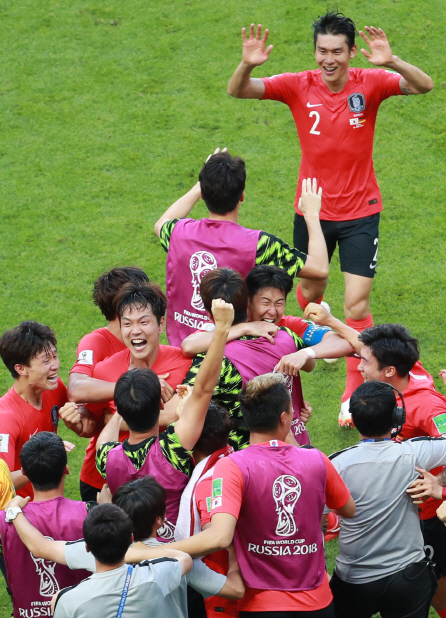 2018년 러시아월드컵 예선전에서 독일을 2-0으로 이긴 한국축구국가대표팀