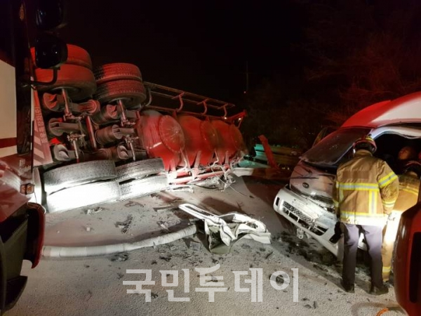 12일 오후 2시 40분을 기해 경기도 하남시 상산곡동 부근에서 차량 4중 충돌이 발생 했다.(사진=재난안전본부)
